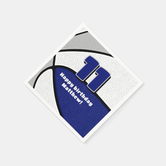 Blaugraue Basketballmädchen Jungen Sport Party Serviette (Ecke)