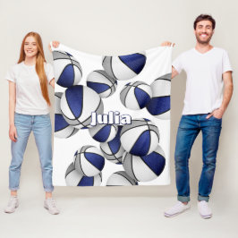 Blaugraue Basketballmannschaft - sportliche Dekora Fleecedecke