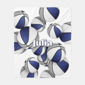 Blaugraue Basketballmannschaft - sportliche Dekora Fleecedecke (Vorderseite)