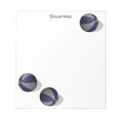 Blaugraue Basketballmannschaftsfarben individuelle Notizblock (Vorderseite)