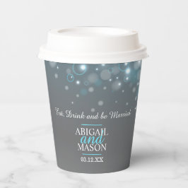 Blaugraue Blasen Pappbecher