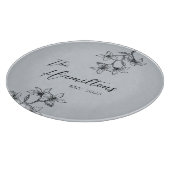 Blaugraue Blütenpraxis - etabliertes Jahr Schneidebrett (Ecke)