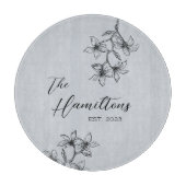 Blaugraue Blütenpraxis - etabliertes Jahr Schneidebrett (Vorderseite)