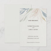 Blaugraue botanische Save-the-Date-Karte Save The Date (Vorne/Hinten)