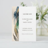 Blaugraue botanische Save-the-Date-Karte Save The Date (Stehend Vorderseite)