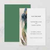 Blaugraue botanische Save-the-Date-Karte Save The Date (Vorne/Hinten)