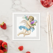 Blaugraue Cherub Engel Papier Serviette (Beispiel)