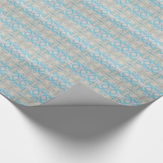 Blaugraue, Curly Decorative Graffiti Wall Pattern Geschenkpapier (Ecke)