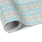 Blaugraue, Curly Decorative Graffiti Wall Pattern Geschenkpapier (Rolleneckpunkt)