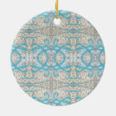 Blaugraue, Curly Decorative Graffiti Wall Pattern Keramik Ornament (Hinten)