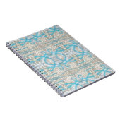 Blaugraue, Curly Decorative Graffiti Wall Pattern Notizblock (Rechte Seite)