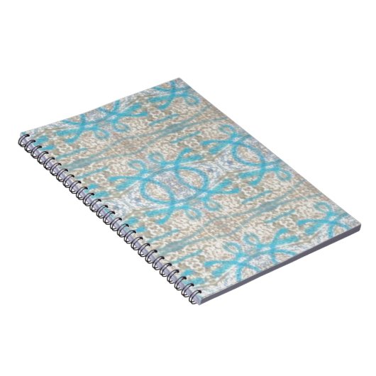 Blaugraue, Curly Decorative Graffiti Wall Pattern Notizblock (Rechte Seite)