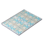 Blaugraue, Curly Decorative Graffiti Wall Pattern Notizblock (Linke Seite)