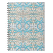 Blaugraue, Curly Decorative Graffiti Wall Pattern Notizblock (Vorderseite)