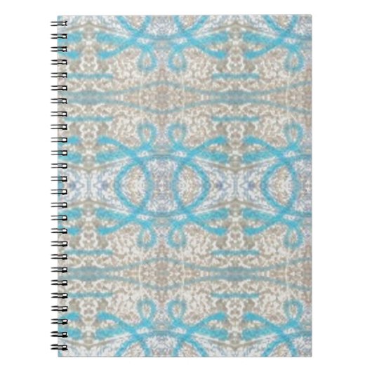 Blaugraue, Curly Decorative Graffiti Wall Pattern Notizblock (Vorderseite)