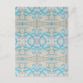Blaugraue, Curly Decorative Graffiti Wall Pattern Postkarte
