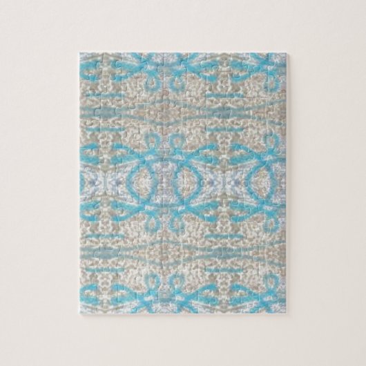 Blaugraue, Curly Decorative Graffiti Wall Pattern Puzzle (Vertikal)