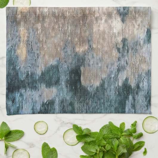 Blaugraue dekorative Abstrakte Kunstwerke Geschirrtuch (Gefaltet)