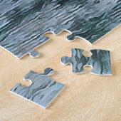 Blaugraue dekorative Abstrakte Kunstwerke Puzzle (Seite)