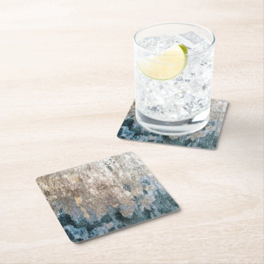 Blaugraue dekorative Abstrakte Kunstwerke Rechteckiger Pappuntersetzer (Vor Ort)