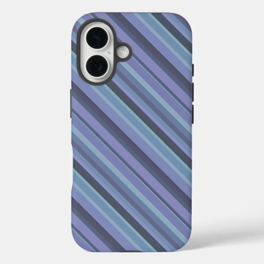Blaugraue diagonale Streifen Case-Mate iPhone Hülle (Rückseite)
