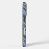Blaugraue diagonale Streifen Case-Mate iPhone Hülle (Rückseite / Rechts)