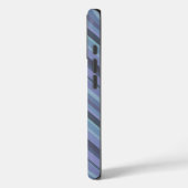 Blaugraue diagonale Streifen Case-Mate iPhone Hülle (Rückseite / Links)