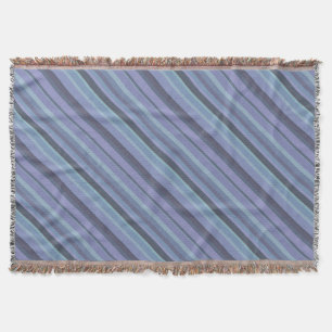Blaugraue diagonale Streifen Decke