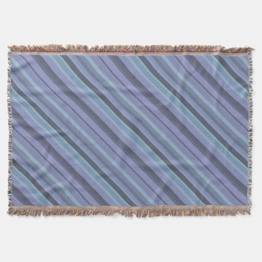 Blaugraue diagonale Streifen Decke (Vorderseite)