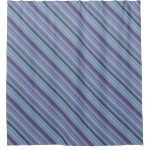 Blaugraue diagonale Streifen Duschvorhang