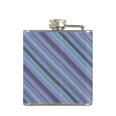 Blaugraue diagonale Streifen Flachmann (Rückseite)