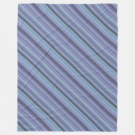 Blaugraue diagonale Streifen Fleecedecke (Vorderseite)