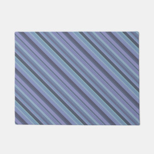 Blaugraue diagonale Streifen Fußmatte