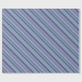 Blaugraue diagonale Streifen Geschenkpapier (Flach)