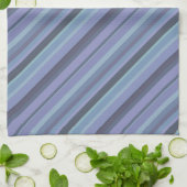 Blaugraue diagonale Streifen Geschirrtuch (Gefaltet)