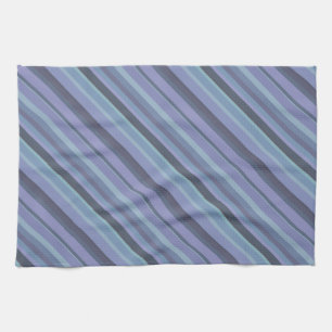 Blaugraue diagonale Streifen Geschirrtuch