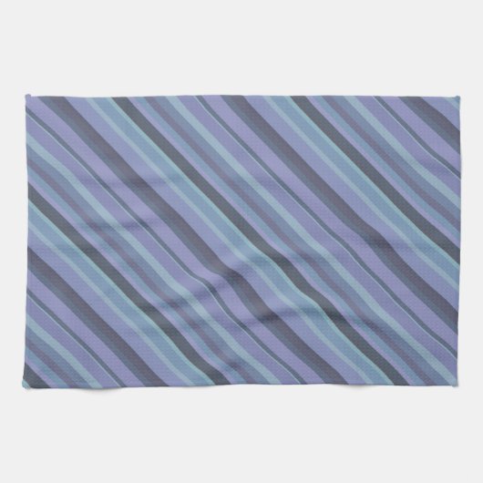 Blaugraue diagonale Streifen Geschirrtuch (Horizontal)