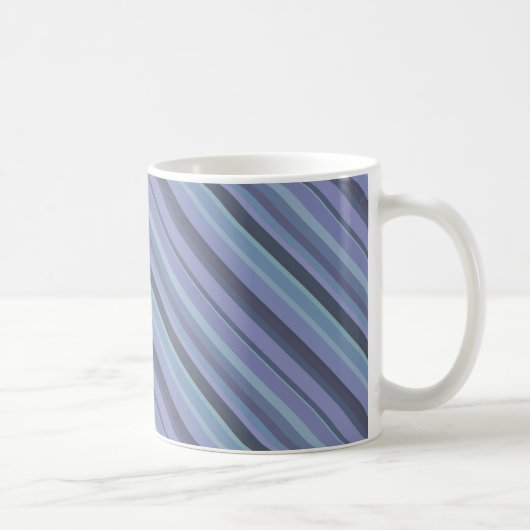 Blaugraue diagonale Streifen Kaffeetasse (Rechts)