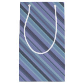 Blaugraue diagonale Streifen Kleine Geschenktüte (Vorderseite)
