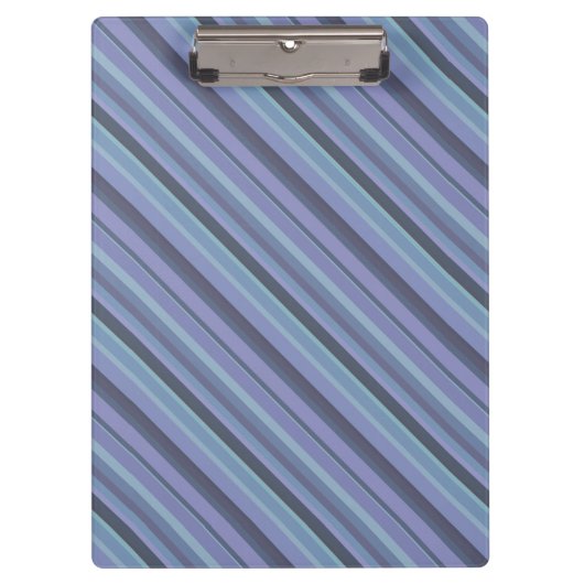 Blaugraue diagonale Streifen Klemmbrett (Vorderseite)