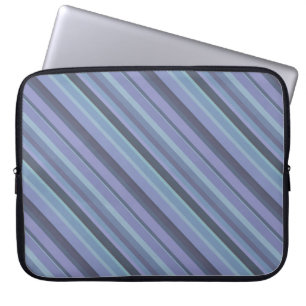 Blaugraue diagonale Streifen Laptopschutzhülle