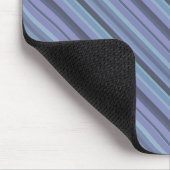 Blaugraue diagonale Streifen Mousepad (Ecke)