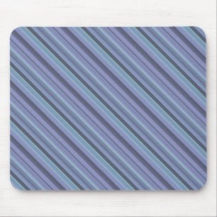 Blaugraue diagonale Streifen Mousepad
