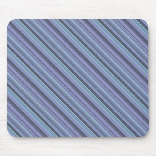 Blaugraue diagonale Streifen Mousepad (Vorne)