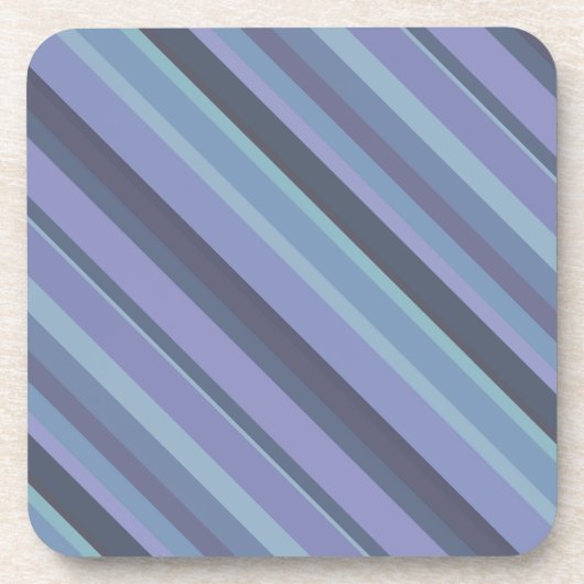 Blaugraue diagonale Streifen Untersetzer (Vorderseite)