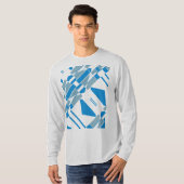 Blaugraue Diagonalformen MCM Südwestlich inspirier T-Shirt (Vorne ganz)