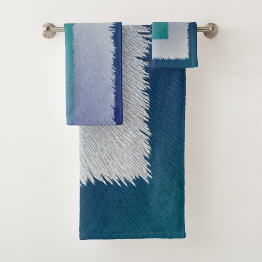 Blaugraue Ex-Pastellfarbe Badhandtuch Set (Insitu)