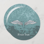 Blaugraue Flügel Einladung (Vorne/Hinten)