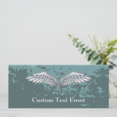 Blaugraue Flügel Einladung (Stehend Vorderseite)