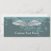 Blaugraue Flügel Einladung (Vorderseite)